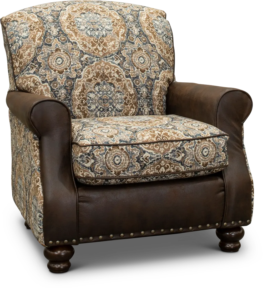Traditional Desert Brown Chocolate Accent Chair - Cognac-1