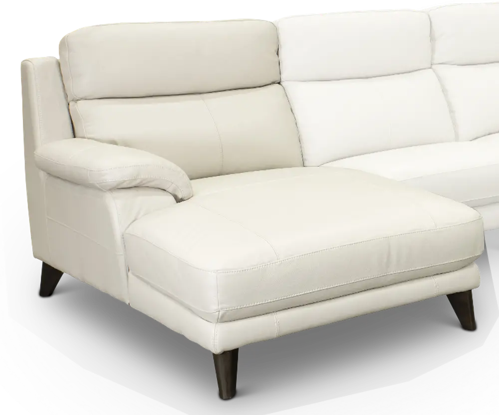 Venice White Leather-Match Left-Arm Facing Chaise-1