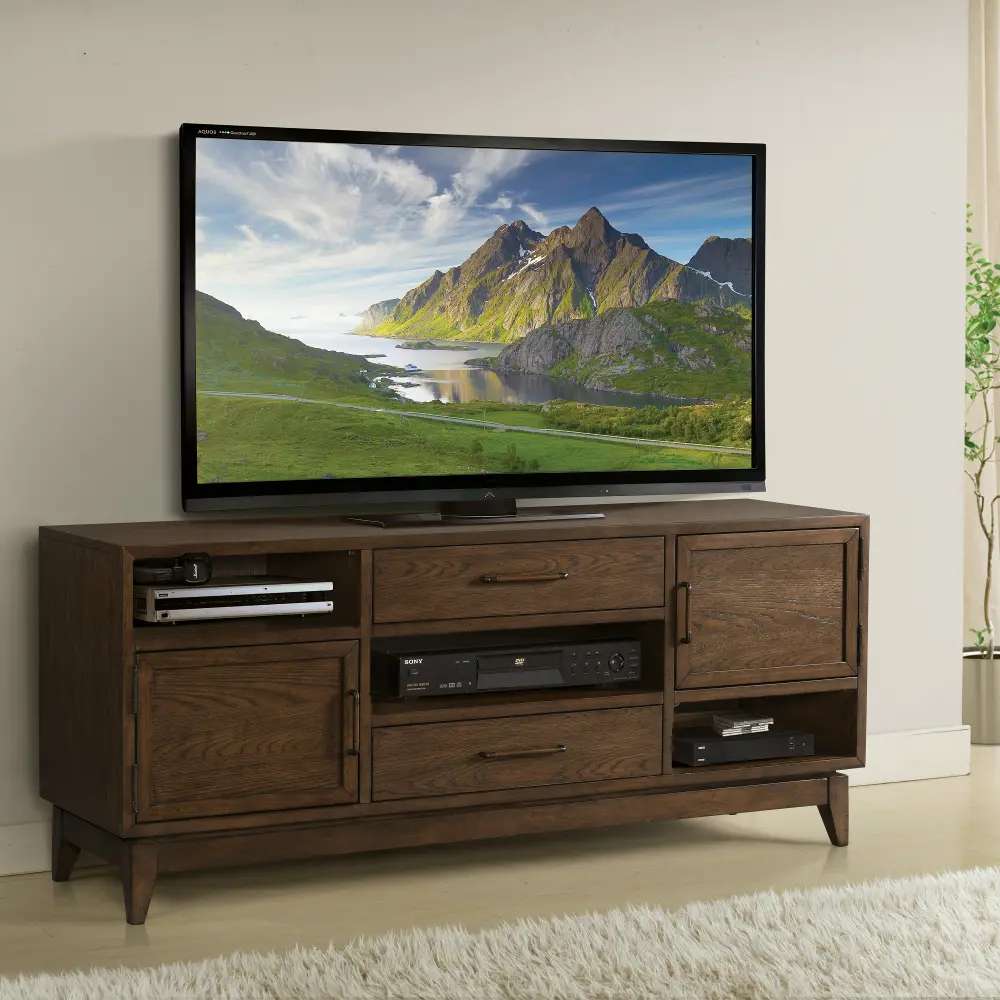 Brown Transitional 66 Inch TV Stand - Vogue-1