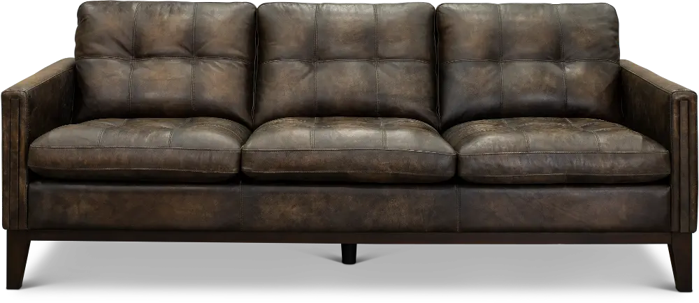 Contemporary Antique Brown Leather Sofa - Montana-1