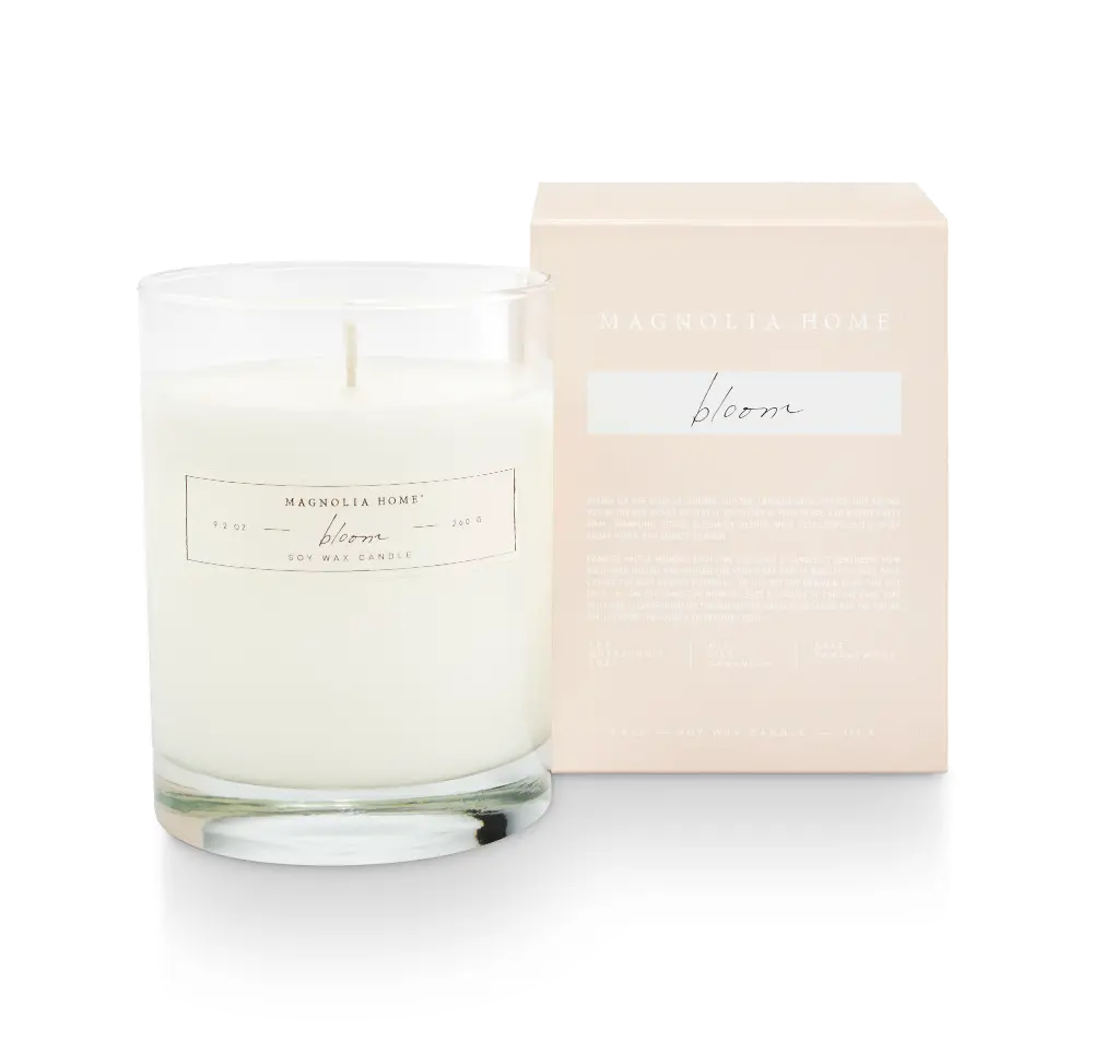 Magnolia Home Furniture 9.2oz Bloom Boxed Glass Candle-1