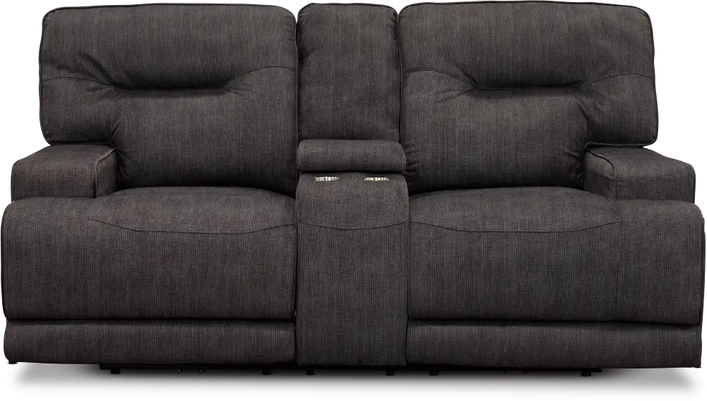 Stanza Charcoal Gray Power Reclining Loveseat-1