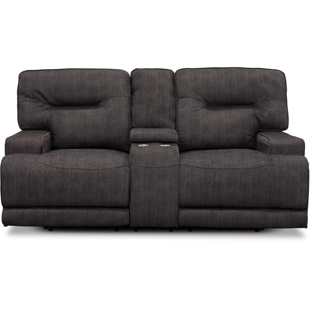 Stanza Charcoal Gray Power Reclining Loveseat-1