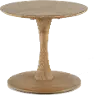 Oblique Natural Elm Round End Table