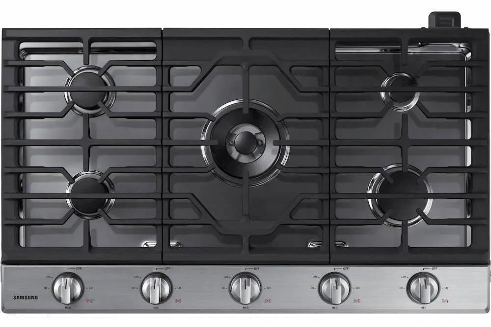 NA36N6555TS Samsung 36 Inch Smart Gas Cooktop with Griddle - Stainless Steel-1