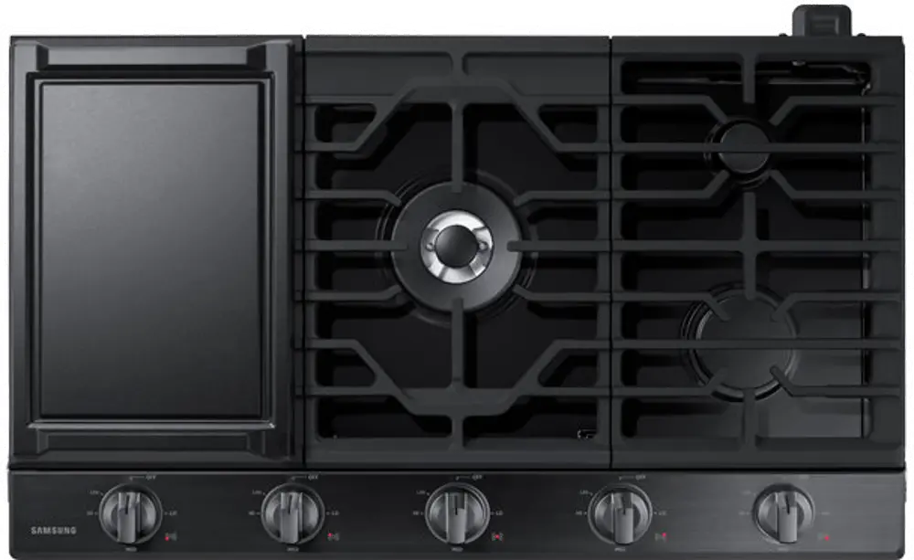 NA36N6555TG Samsung 36 Inch Smart Gas Cooktop with Griddle - Black Stainless Steel-1