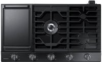 Samsung 36 Inch Smart Gas Cooktop With Griddle Black Stainless