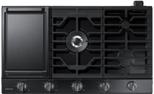 Samsung 36 Inch Smart Gas Cooktop with Griddle - Stainless Steel