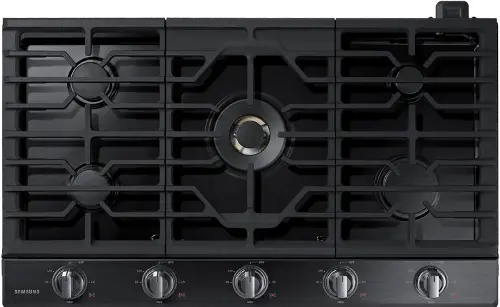 Samsung 30 in. 5-Burner Smart Natural Gas Cooktop with Bluetooth, Griddle,  Simmer Burner & Power Burner - Black Stainless Steel