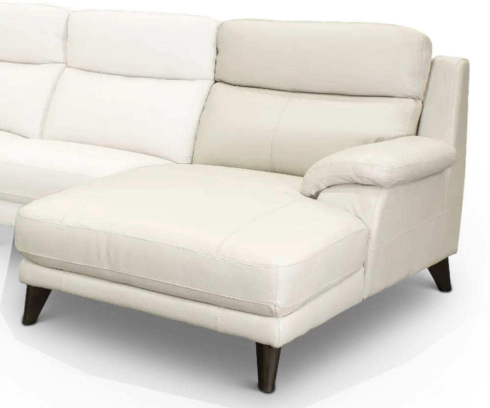 Venice White Leather-Match Right-Arm Facing Chaise-1