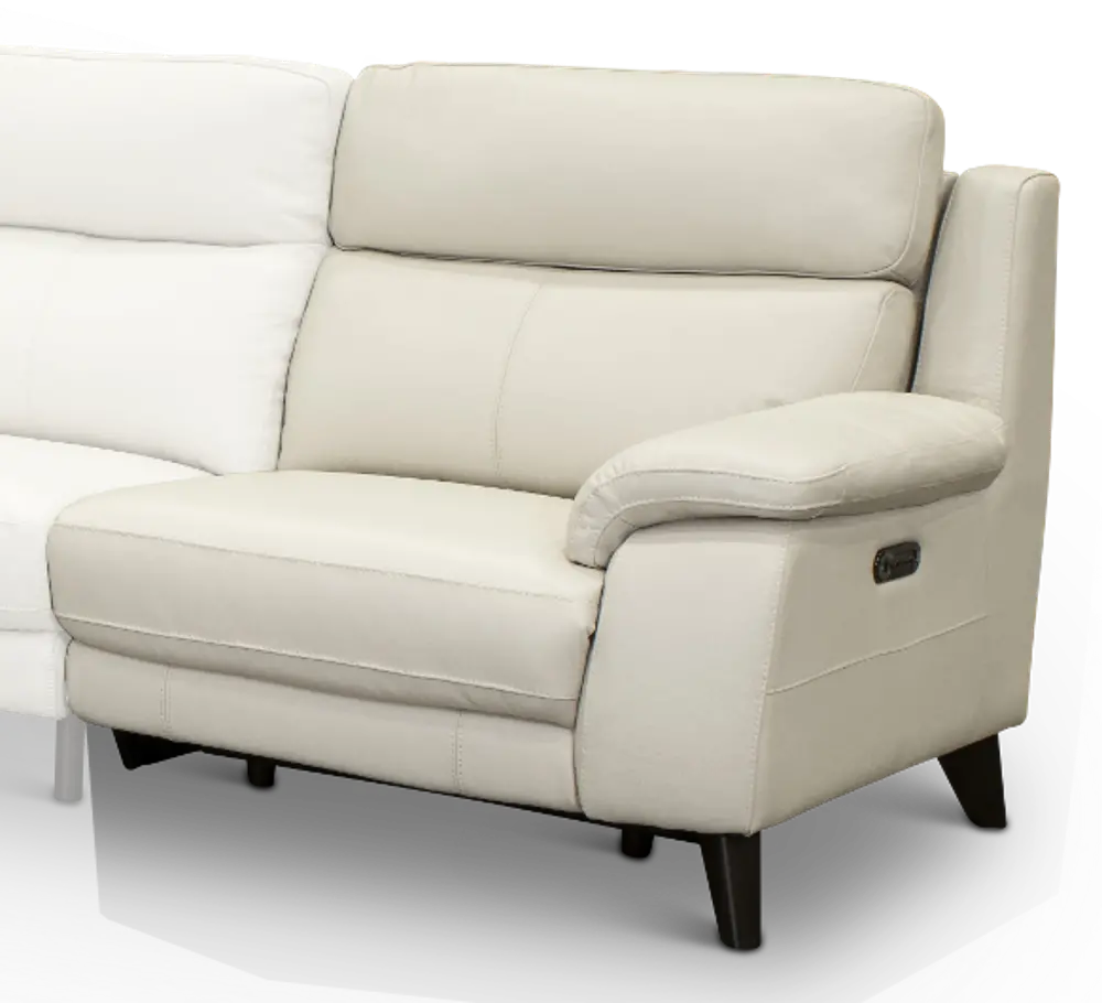 Venice White Leather-Match Right-Arm Facing Power Recliner-1