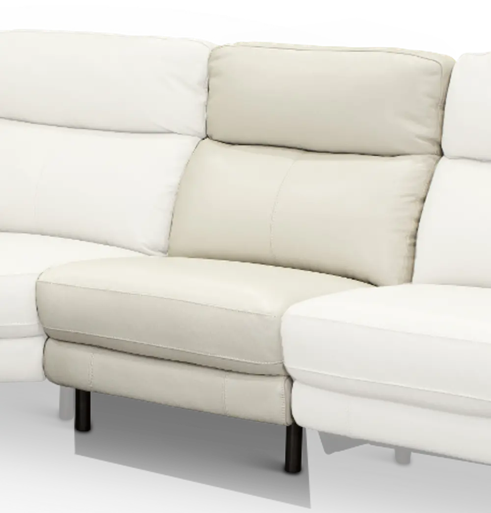 Venice White Leather-Match Armless Chair-1
