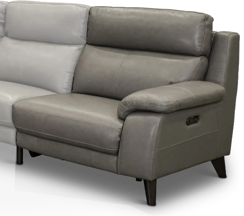Venice Gray Leather-Match Right-Arm Facing Power Recliner-1