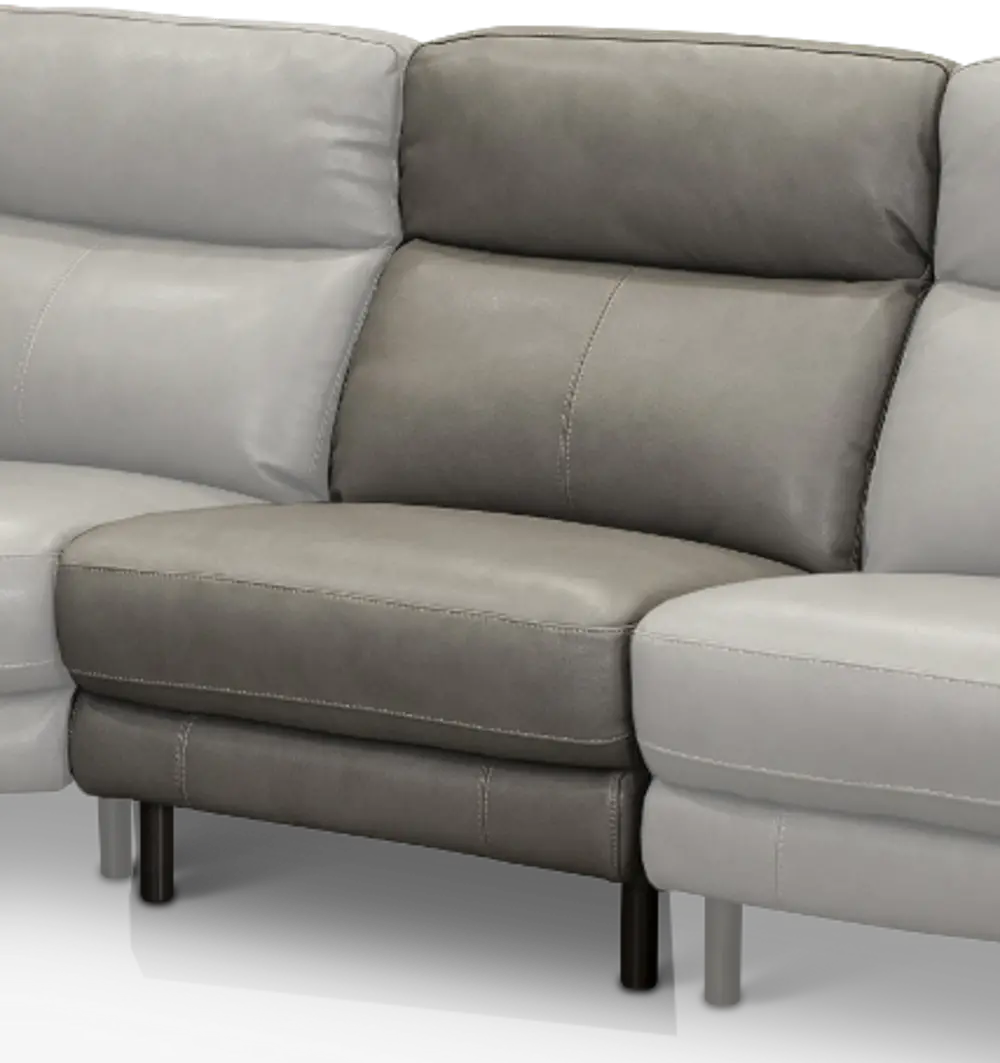 Venice Gray Leather-Match Armless Chair-1
