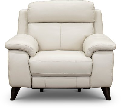 Frost White Leather Match Power, Off White Leather Reclining Sofa