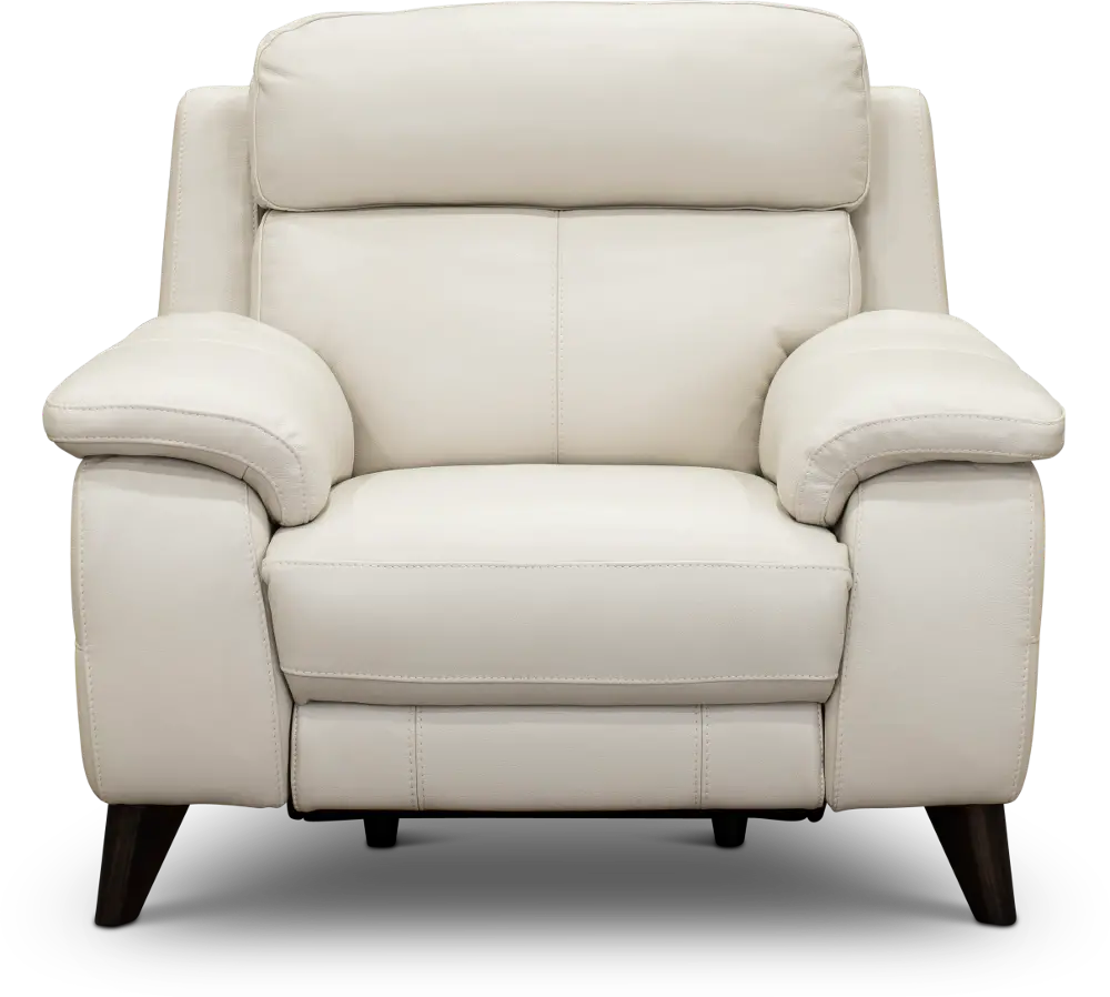 Venice White Leather-Match Power Recliner-1