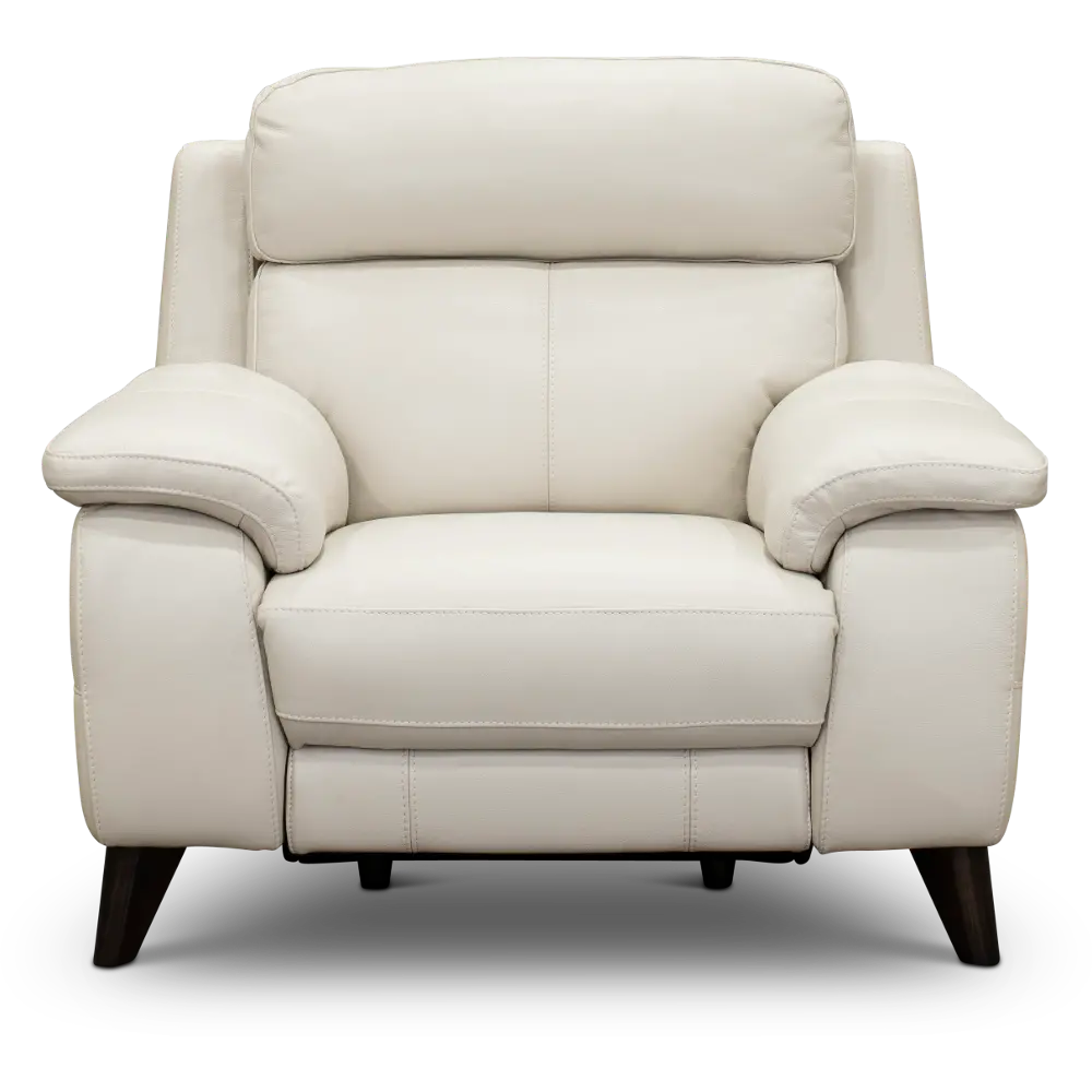 Venice White Leather-Match Power Recliner-1