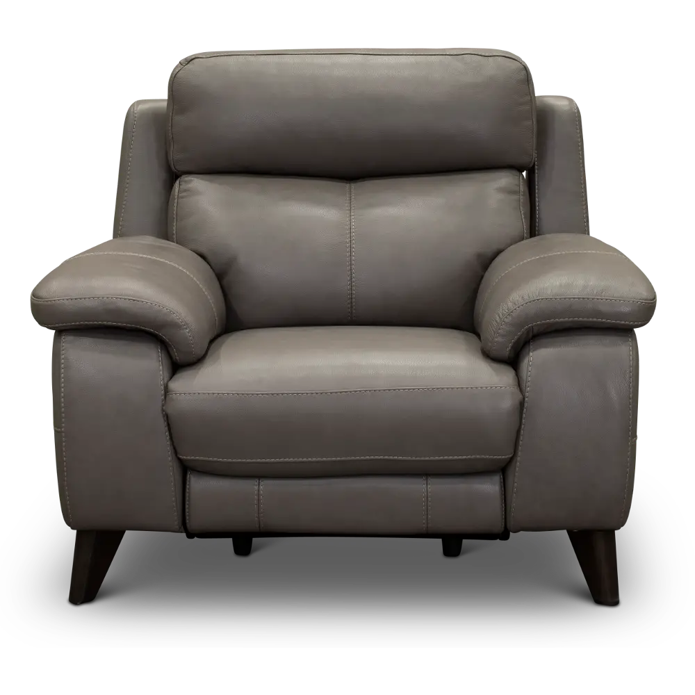 Venice Gray Leather-Match Power Recliner-1