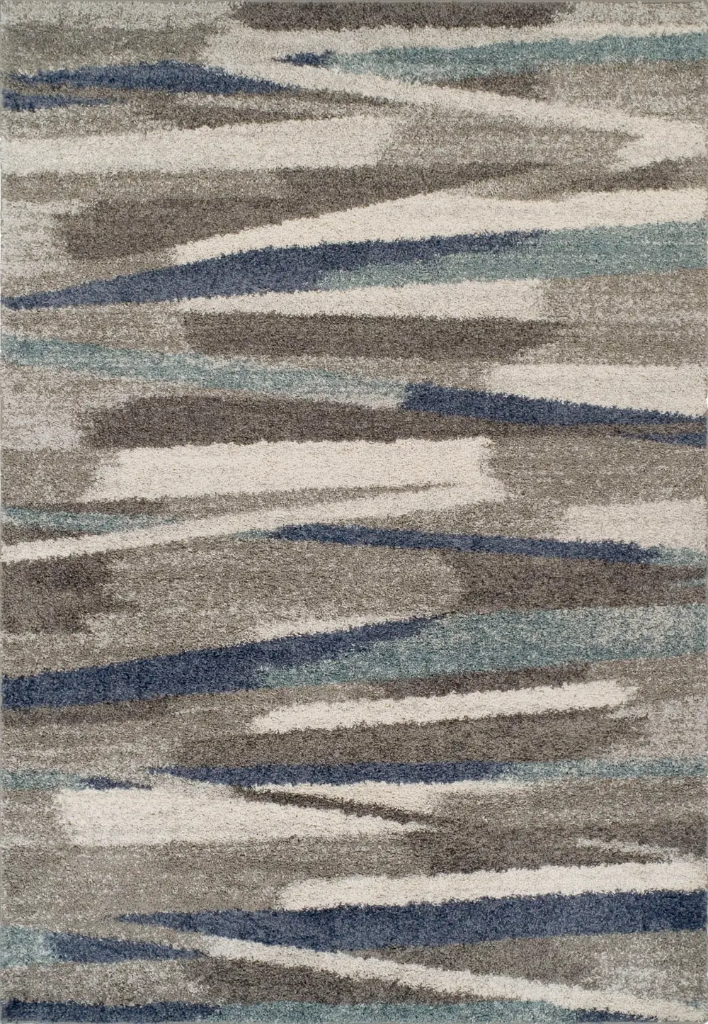 RC7/5X7/ROCCO Rocco 5 x 7 Transitional Gray and Blue Shag Rug-1