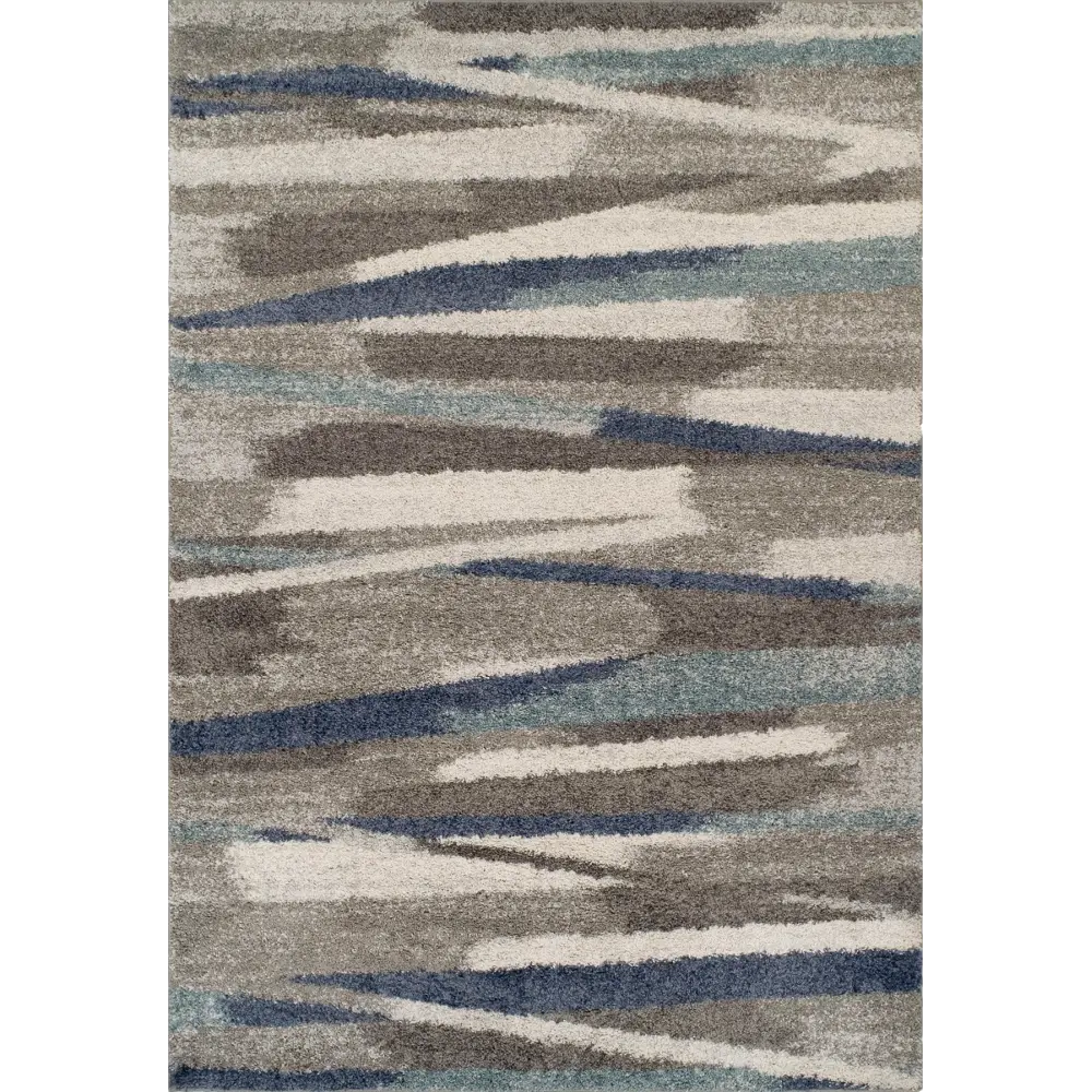 RC7MU5X7 Rocco 5 x 7 Transitional Gray and Blue Shag Rug-1