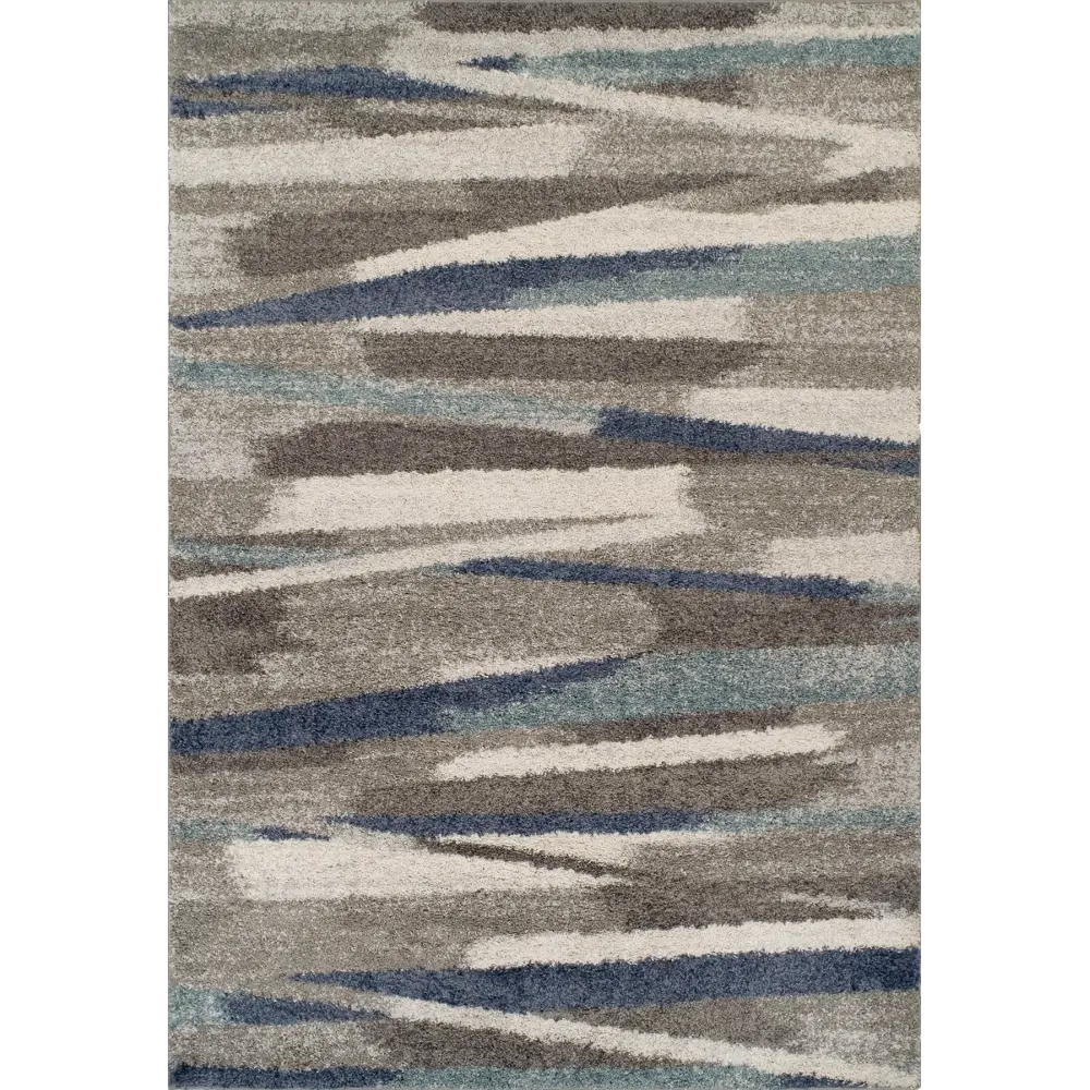 RC7MU8X10 Rocco 8' x 10' Large Transitional Gray and Blue Shag Rug-1