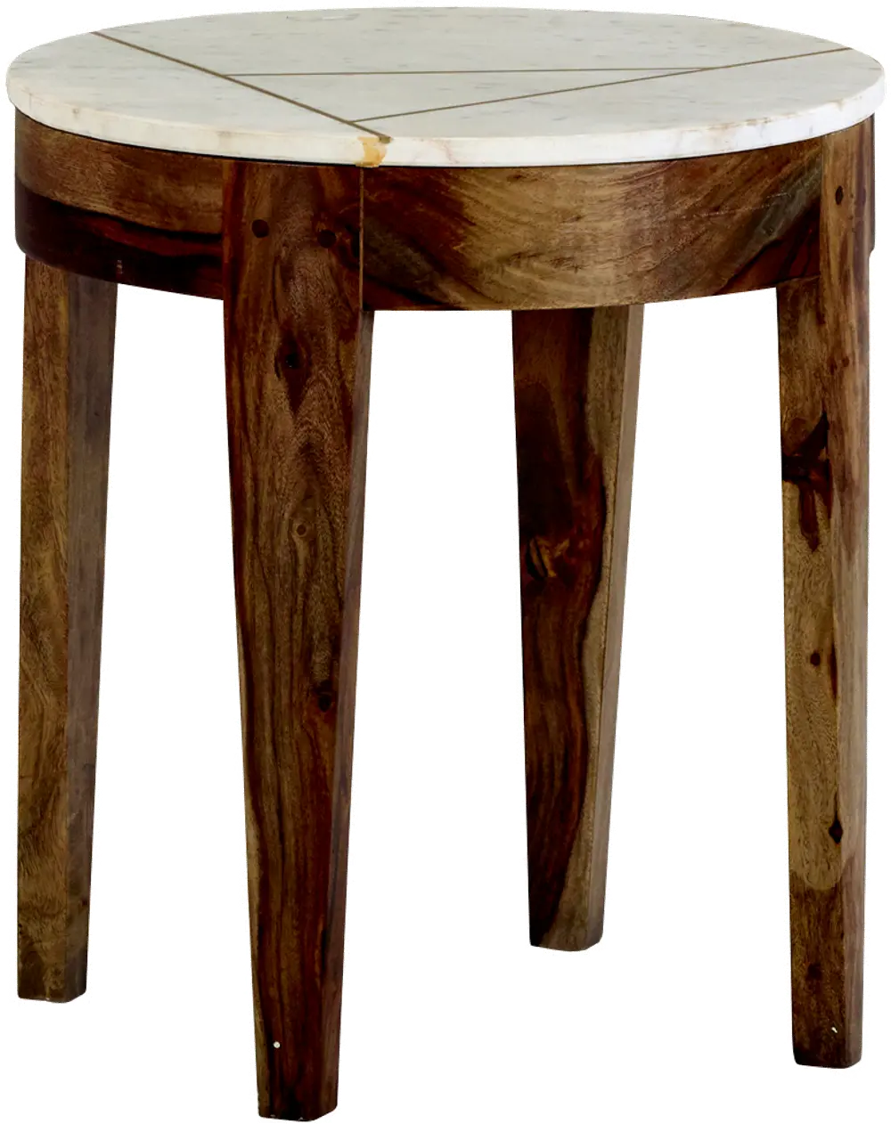 Marmoreal Brown and White Marble End Table-1