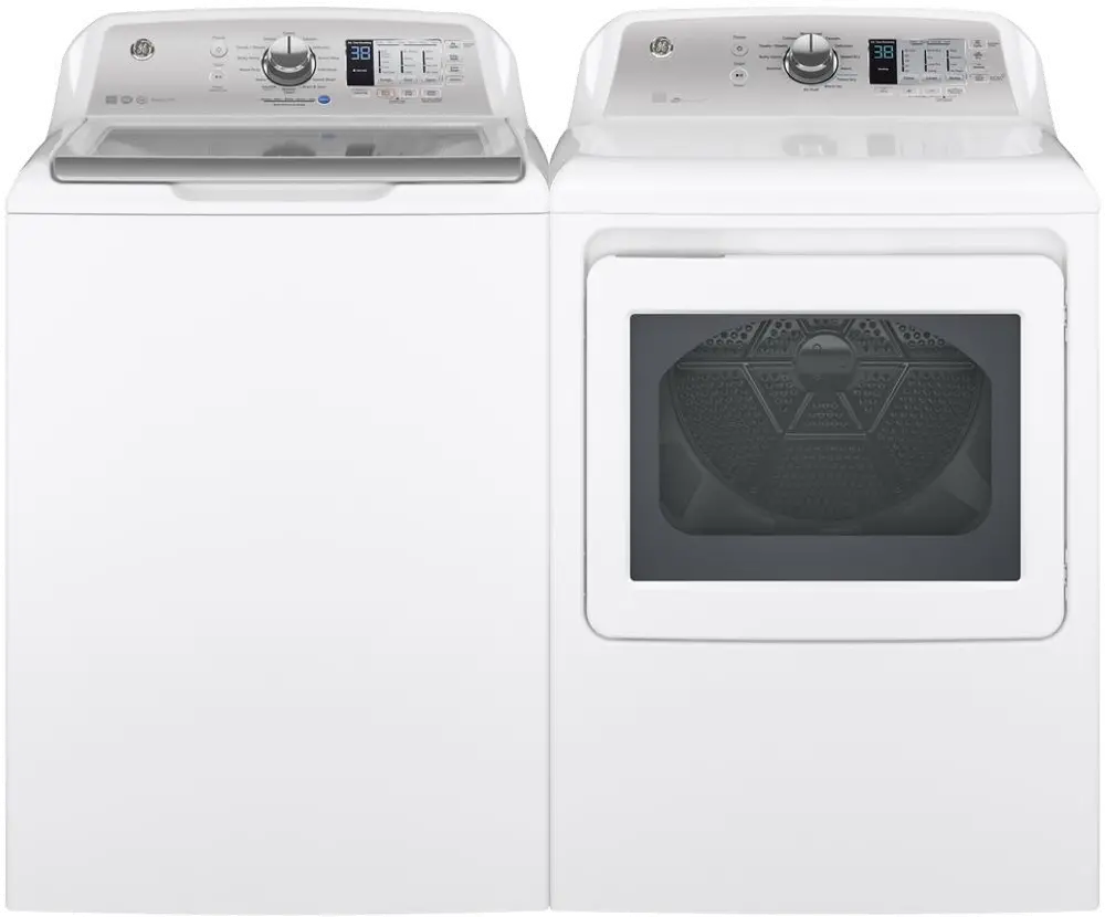KIT GE Top Load Washer and Front Load Electric Laundry Pair - White-1