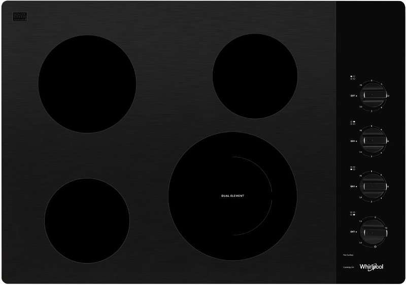 Whirlpool 30 Inch Smooth Top Electric Cooktop Black Rc Willey Whirlpool 30 Inch Smooth Top Electric