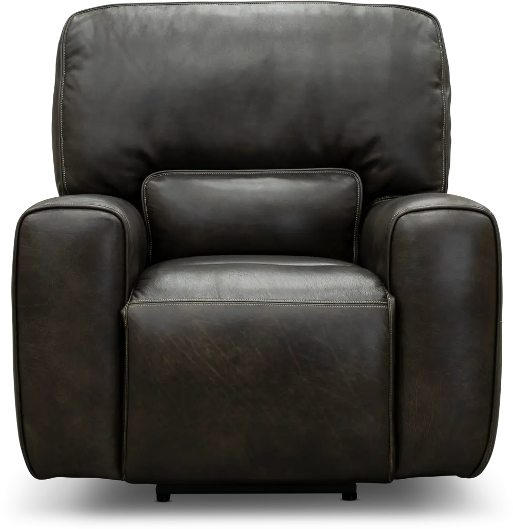 Madrid Charcoal Gray Leather-Match Power Recliner-1