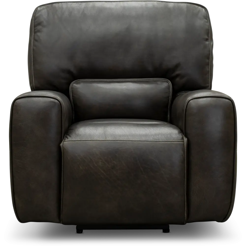 Madrid Charcoal Gray Leather-Match Power Recliner-1