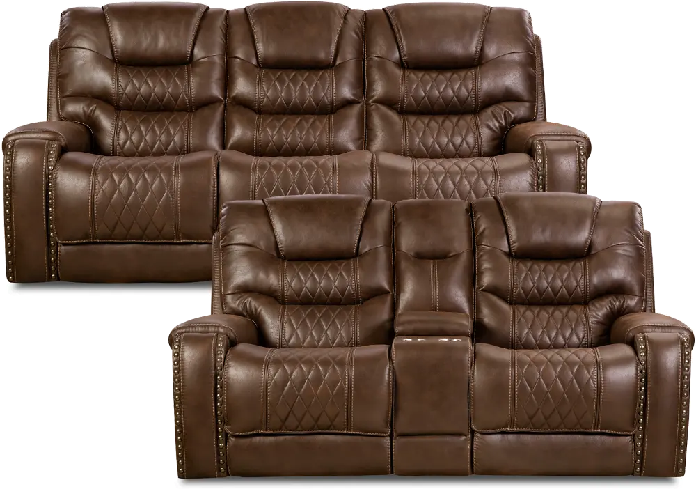 Desert Chocolate Brown Power Living Room Set-1