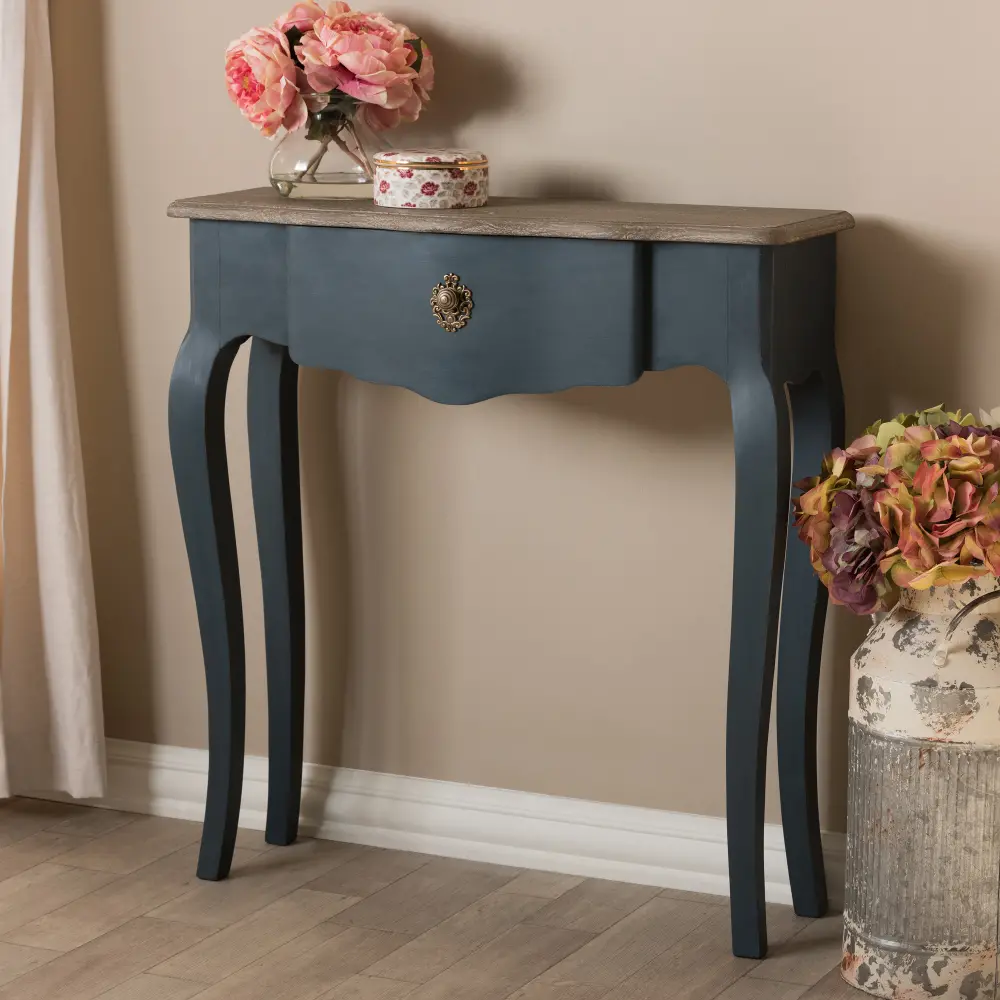 146-8179-RCW Provincial Blue Spruce Finished Console Table - Mazarine-1