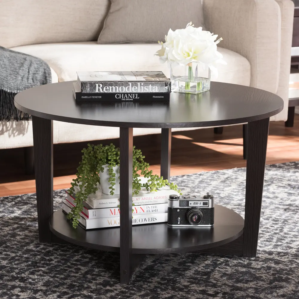 146-8276-RCW Modern and Contemporary Wenge Brown Coffee Table - Belina-1