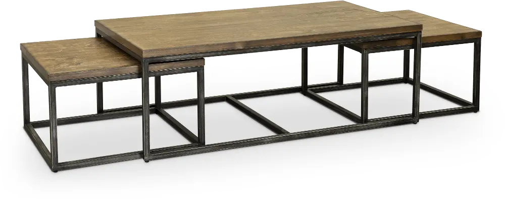 Chandler Industrial  Brown Table, Set of 3-1