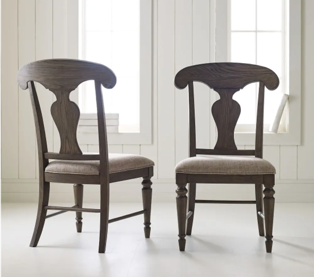 Dark Gray Splat Back Upholstered Dining Room Chair - Brookhaven-1