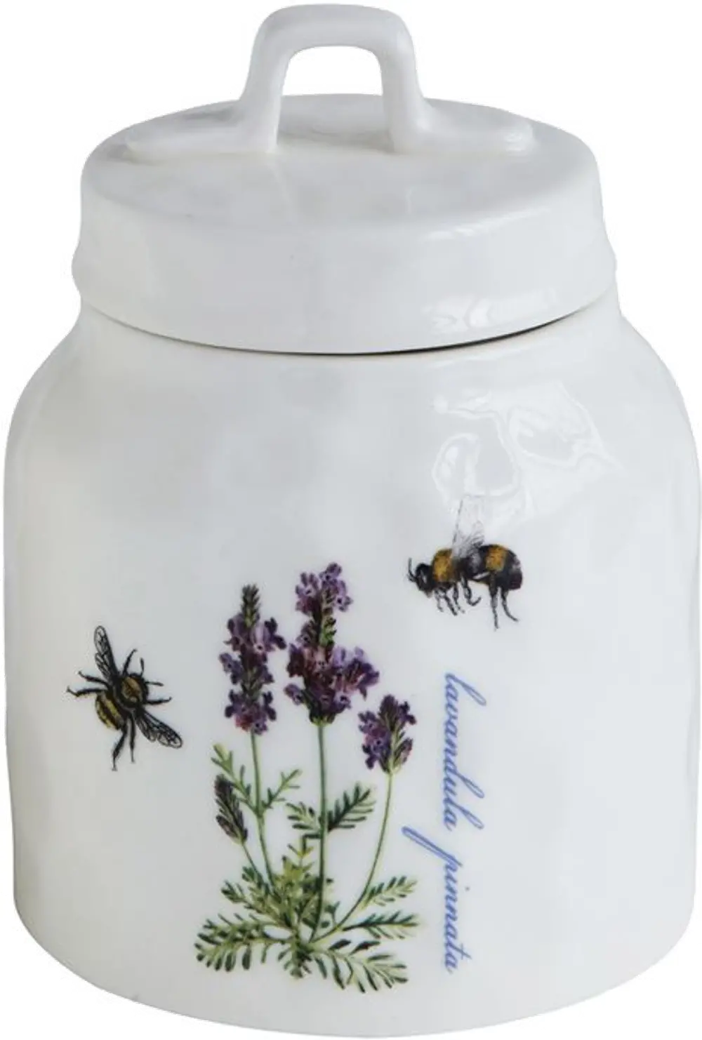 DA9447/LVNDR/BEES/CN 6 Inch Stoneware Canister With Lavender And Bees-1