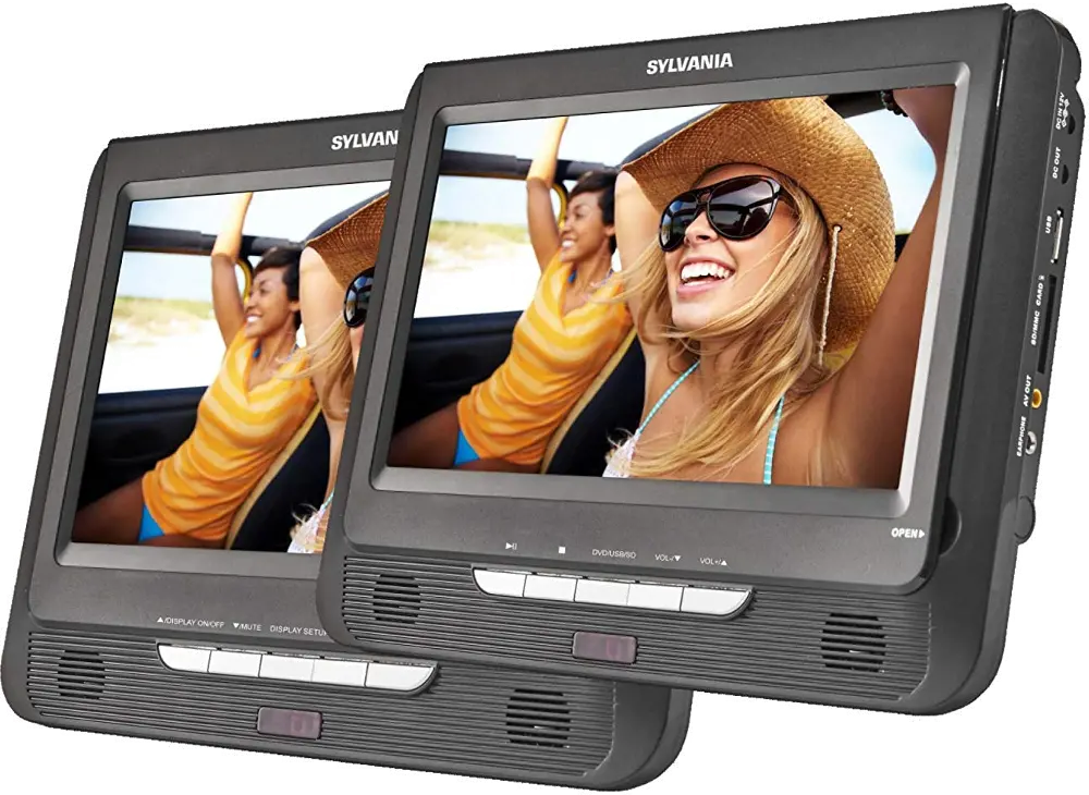 SDVD9957 Sylvania 9 Inch Dual Screen Portable DVD Player-1