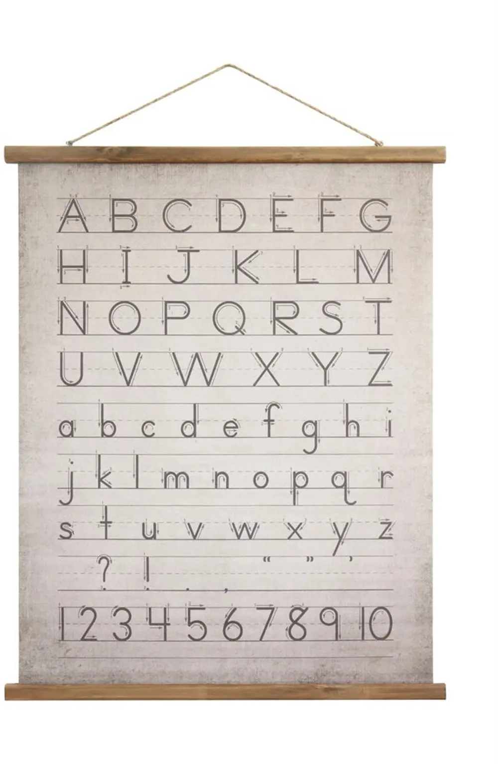  Alphabet and Numbers Canvas and Wood Scroll Wall Decor-1