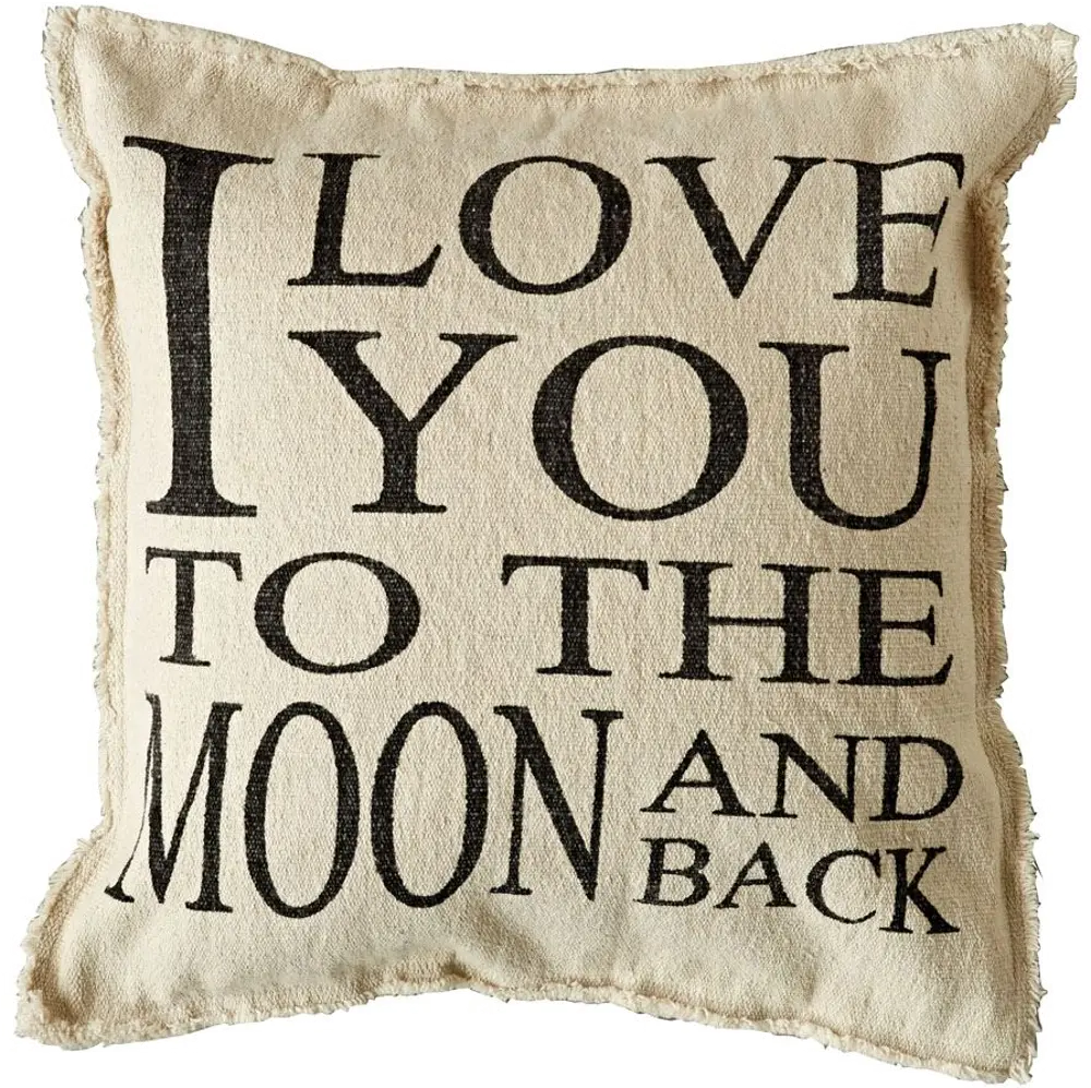 DA6341/LOVEMOONBACK I Love You To The Moon And Back Cream Throw Pillow-1