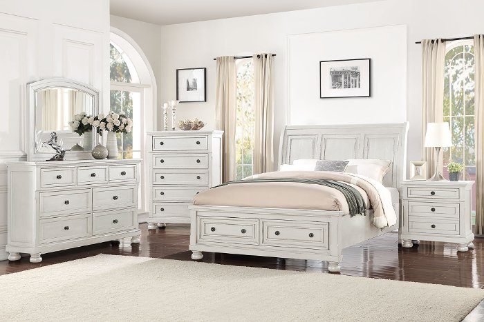 Queen size sleigh storage bed