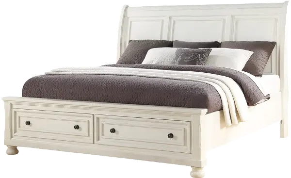 Off White King Storage Bed Stella, White King Size Bed With Drawers