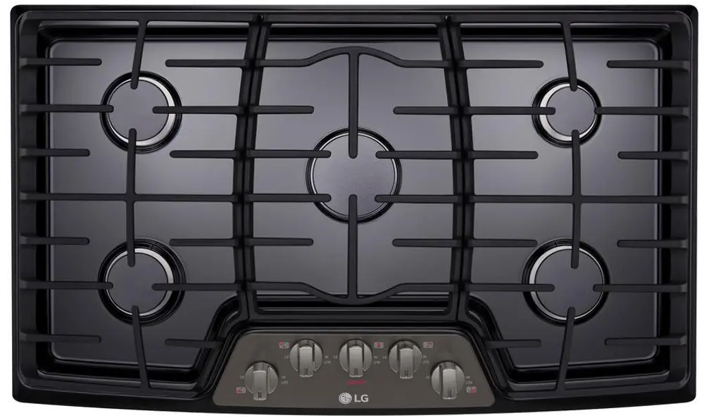 LCG3611BD LG 36 Inch Gas Cooktop - Black Stainless Steel-1