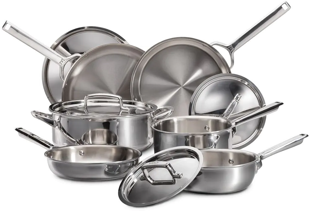 WGCW100S Wolf Gourmet 10 Piece Cookware for Gas, Electric, or Induction-1