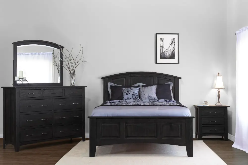 Contemporary Charcoal 4 Piece Queen Bedroom Set - Concord-1