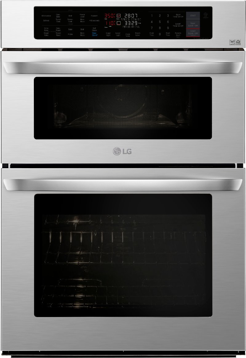 Lg 30 Inch Smart Combination Wall Oven With Microwave 6 4 Cu Ft Stainless Steel Rc Willey - Best 27 Wall Oven Microwave Combo 2018