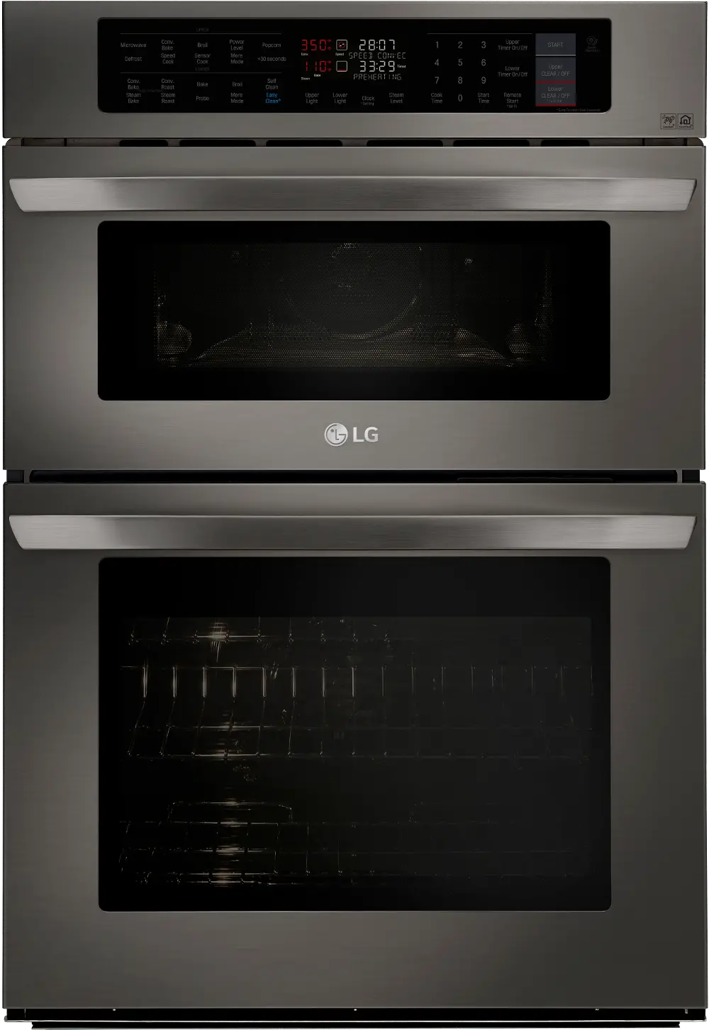 LWC3063BD LG 6.4 cu ft Combination Wall Oven - Black Stainless Steel 30 Inch-1