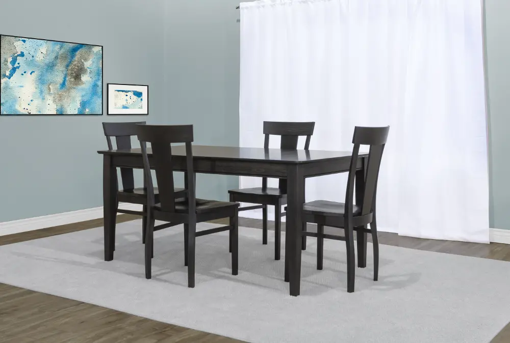 Charcoal 5 Piece Dining Set with Splat Back Chairs - Taylor-1