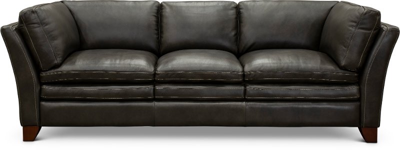 contemporary charcoal leather sofa nigel