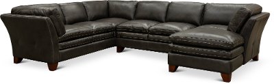 Charcoal Leather 3 Piece Sectional Sofa With Laf Chaise Sierra 3 Piece Sectional Sofa With Laf Chaise
