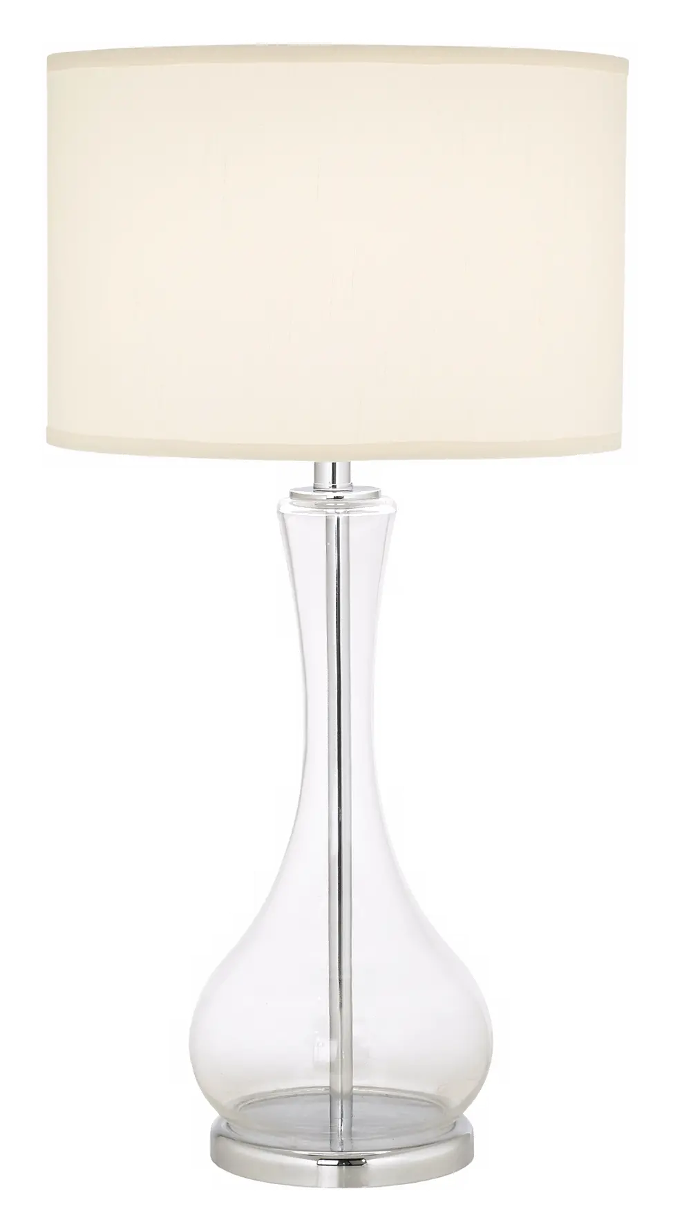 Clear Glass and Metal Table Lamp - The 007-1